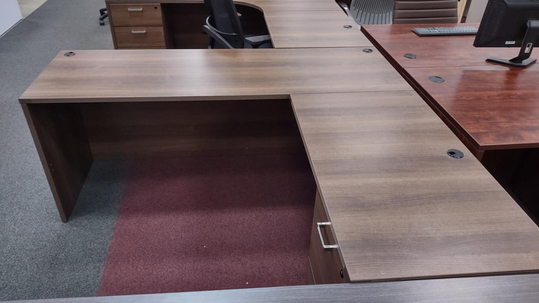 USED Maverick L-Shape African Walnut Desk - Product Photo 2